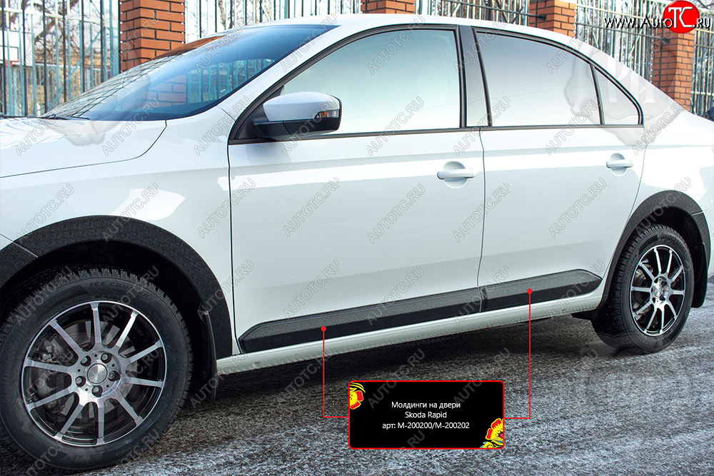 1 149 р. Молдинг передней двери RA (левый)  Volkswagen Polo  Mk6 (2020-2022) лифтбек (Шагрень)  с доставкой в г. Чебоксары