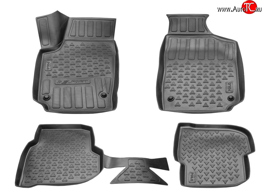 1 199 р. Комплект ковриков в салон Delform 4 шт. (полиуретан) Volkswagen Polo 5 седан дорестайлинг (2009-2015)  с доставкой в г. Чебоксары