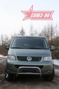 12 959 р. Защита переднего бампера Souz-96 (d60) Volkswagen Transporter T5 рестайлинг (2009-2015)  с доставкой в г. Чебоксары. Увеличить фотографию 3