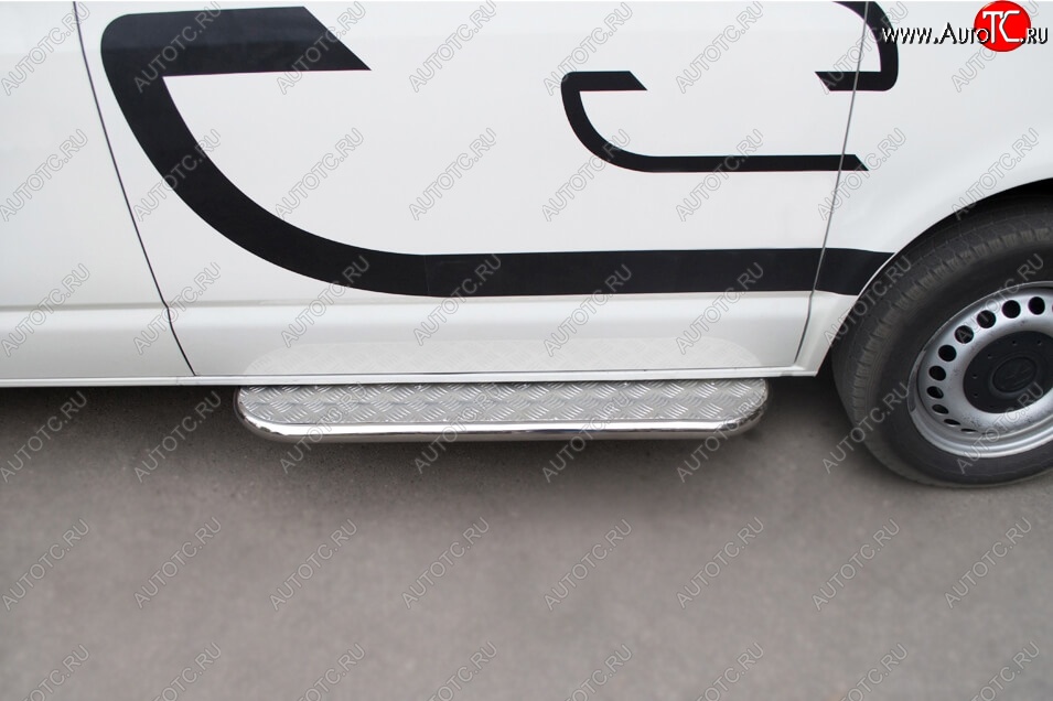 27 949 р. Широкая защита порогов с трубой d42 мм SLITKOFF v2  Volkswagen Transporter  T5 (2003-2009) дорестайлинг  с доставкой в г. Чебоксары