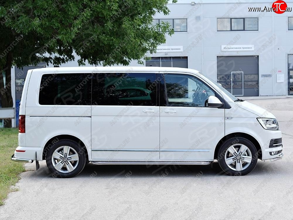 22 699 р. Левая широкая защита порогов с трубой диаметром 42 мм SLITKOFF  Volkswagen Multivan  T6 - Transporter  T6  с доставкой в г. Чебоксары