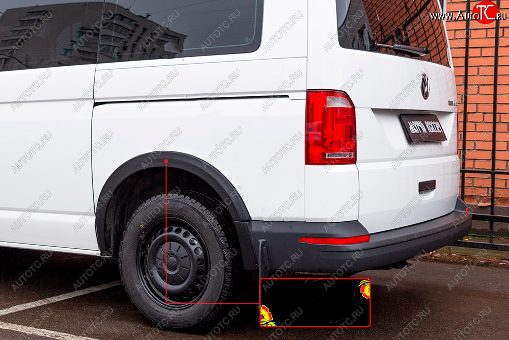 2 219 р. Накладка колесной арки RA (задняя левая)  Volkswagen Transporter  T6 (2015-2019) дорестайлинг (Поверхность шагрень)  с доставкой в г. Чебоксары