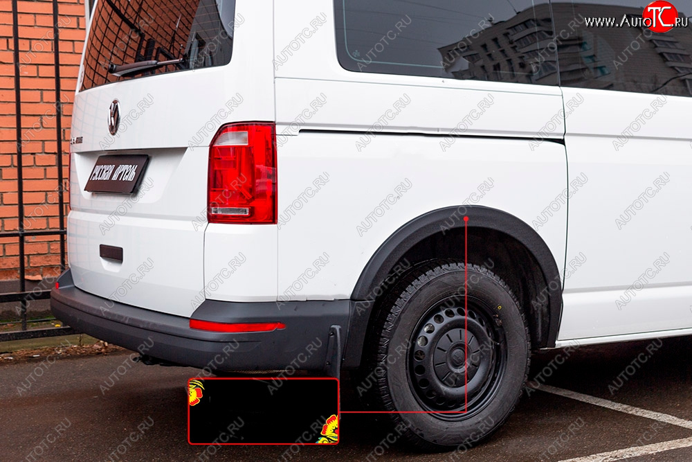 2 219 р. Накладка колесной арки RA (задняя правая)  Volkswagen Transporter  T6 (2015-2019) дорестайлинг (Поверхность шагрень)  с доставкой в г. Чебоксары