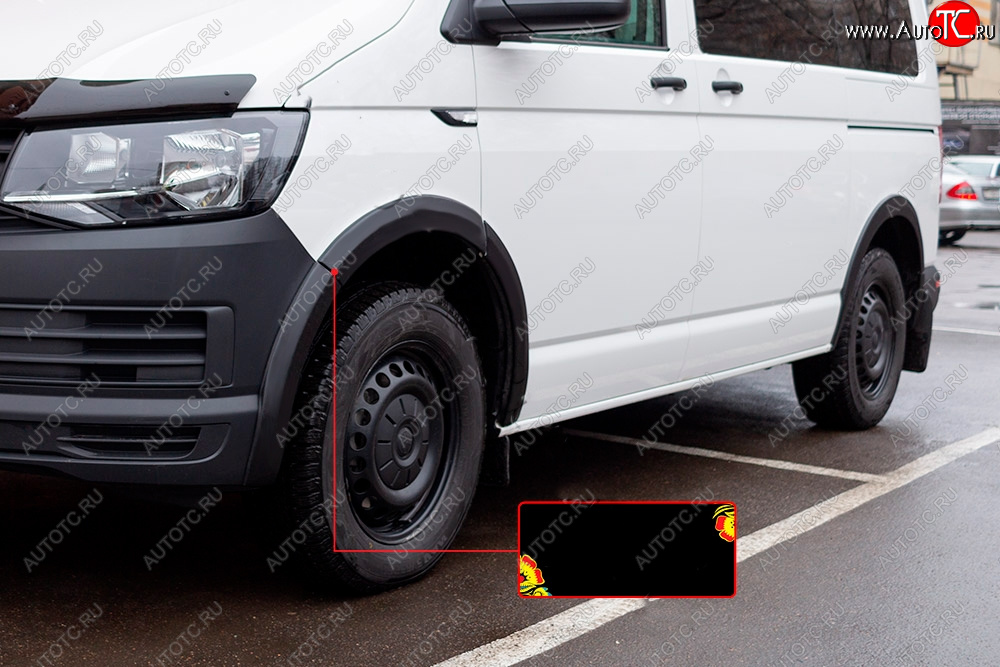 3 329 р. Накладка колесной арки RA (передняя левая)  Volkswagen Transporter  T6 (2015-2019) дорестайлинг (Поверхность глянец (под покраску), Неокрашенная)  с доставкой в г. Чебоксары