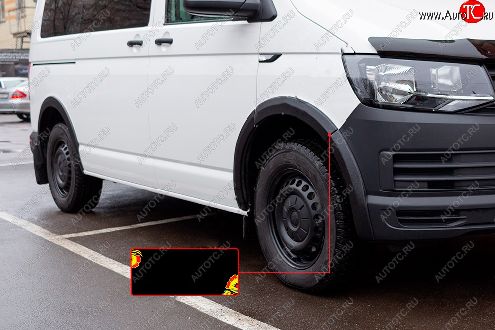 3 329 р. Накладка колесной арки RA (передняя правая)  Volkswagen Transporter  T6 (2015-2019) дорестайлинг (Поверхность шагрень)  с доставкой в г. Чебоксары