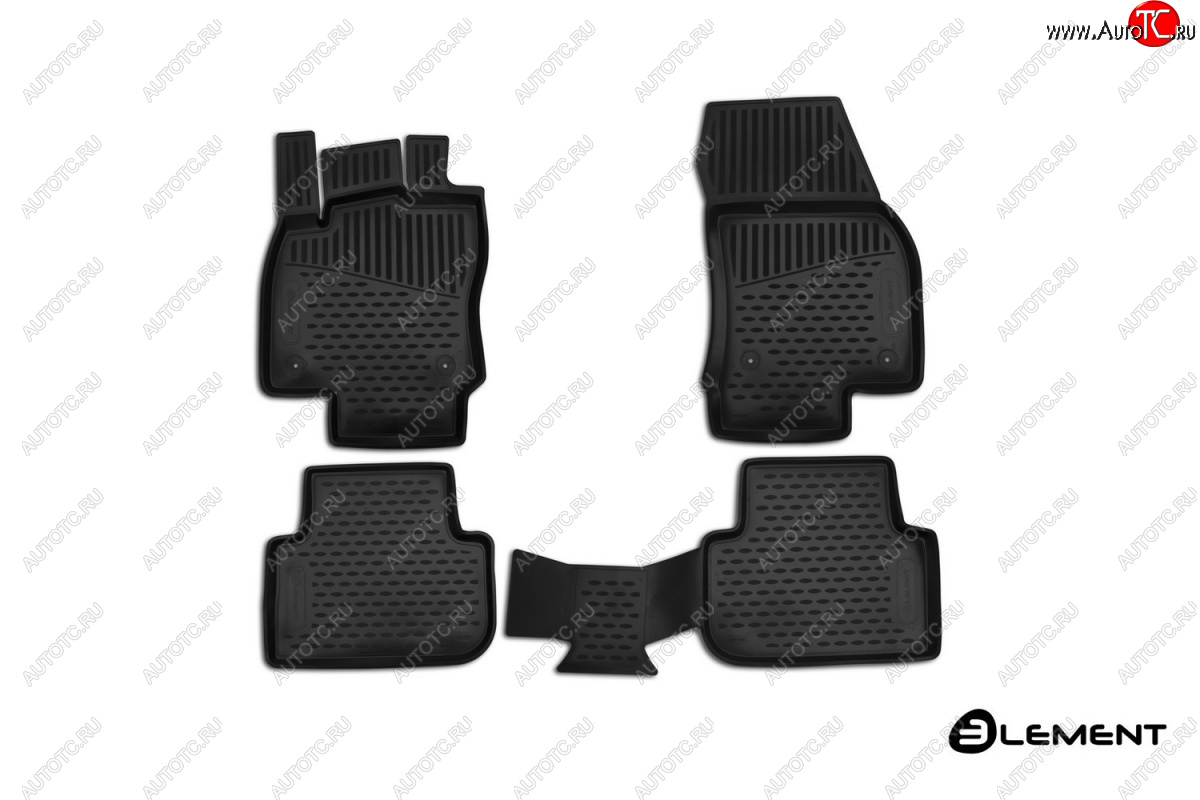 2 589 р. Комплект ковриков салона Element (полиуретан) 5 дверей Volkswagen Tiguan Mk2 рестайлинг (2020-2022) (Черные)  с доставкой в г. Чебоксары