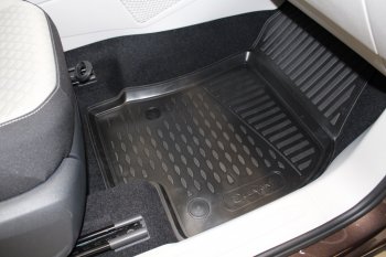 2 589 р. Комплект ковриков салона Element (полиуретан) 5 дверей Volkswagen Tiguan Mk2 рестайлинг (2020-2022) (Черные)  с доставкой в г. Чебоксары. Увеличить фотографию 3