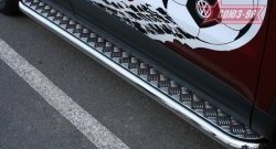 Защита порогов с листом Souz-96 (d60). Volkswagen Tiguan  NF (2006-2011) дорестайлинг