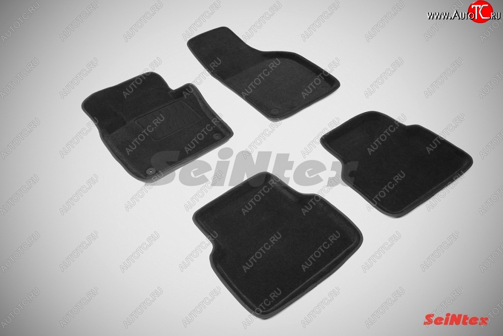 5 899 р. Износостойкие коврики в салон SeiNtex Premium 3D 4 шт. (ворсовые, черные) Volkswagen Tiguan NF рестайлинг (2011-2017)  с доставкой в г. Чебоксары