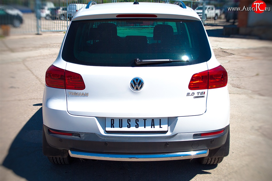 16 699 р. Одинарная защита заднего бампера из трубы диаметром 63 мм (Sport & Style) SLITKOFF  Volkswagen Tiguan  NF (2011-2017) рестайлинг  с доставкой в г. Чебоксары