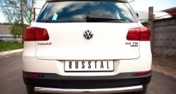 16 699 р. Одинарная защита заднего бампера из трубы диаметром 63 мм (Track & Field) SLITKOFF  Volkswagen Tiguan  NF (2011-2017) рестайлинг  с доставкой в г. Чебоксары. Увеличить фотографию 4