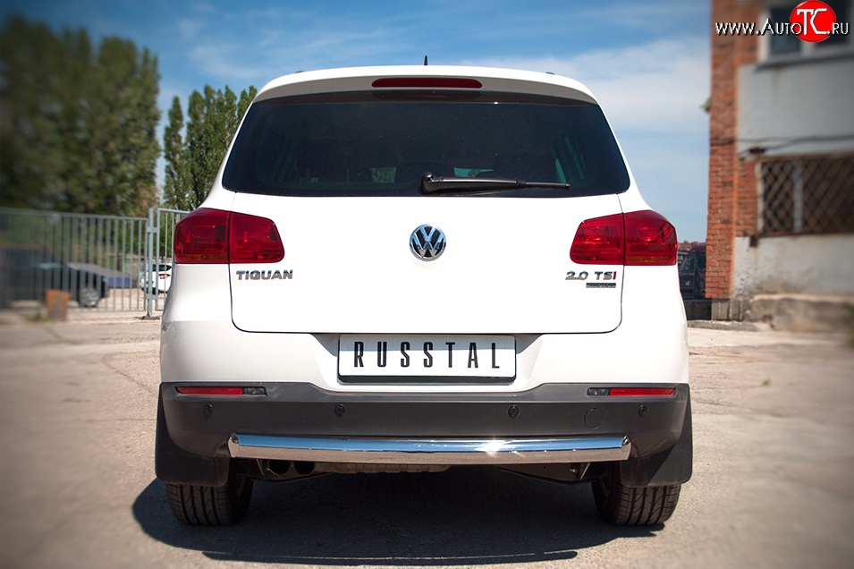 16 999 р. Одинарная защита заднего бампера из трубы диаметром 76 мм (Sport & Style) SLITKOFF  Volkswagen Tiguan  NF (2011-2017) рестайлинг  с доставкой в г. Чебоксары