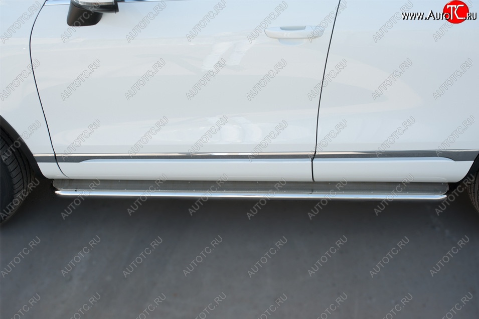 38 999 р. Широкая защита порогов с трубой d42 мм SLITKOFF v3  Volkswagen Touareg  NF (2014-2018) рестайлинг  с доставкой в г. Чебоксары