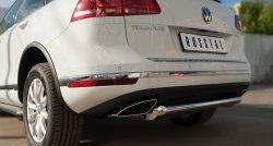 18 299 р. Одинарная защита заднего бампера диаметром 63 мм SLITKOFF  Volkswagen Touareg  NF (2014-2018) рестайлинг  с доставкой в г. Чебоксары. Увеличить фотографию 2