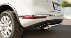 18 299 р. Одинарная защита заднего бампера диаметром 63 мм SLITKOFF  Volkswagen Touareg  NF (2014-2018) рестайлинг  с доставкой в г. Чебоксары. Увеличить фотографию 3
