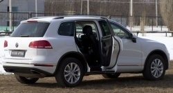 3 079 р. Накладки на порожки автомобиля RA  Volkswagen Touareg  2 NF (2014-2018) рестайлинг (Комплект (4 шт.))  с доставкой в г. Чебоксары. Увеличить фотографию 2