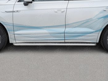 22 999 р. Пороги SLITKOFF d42 с листом  Volkswagen Touareg  CR (2018-2025) (лист алюминий, проф. сталь)  с доставкой в г. Чебоксары. Увеличить фотографию 2