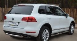 15 549 р. Одинарная защита заднего бампера из трубы диаметром 76 мм SLITKOFF  Volkswagen Touareg  NF (2010-2014) дорестайлинг  с доставкой в г. Чебоксары. Увеличить фотографию 4