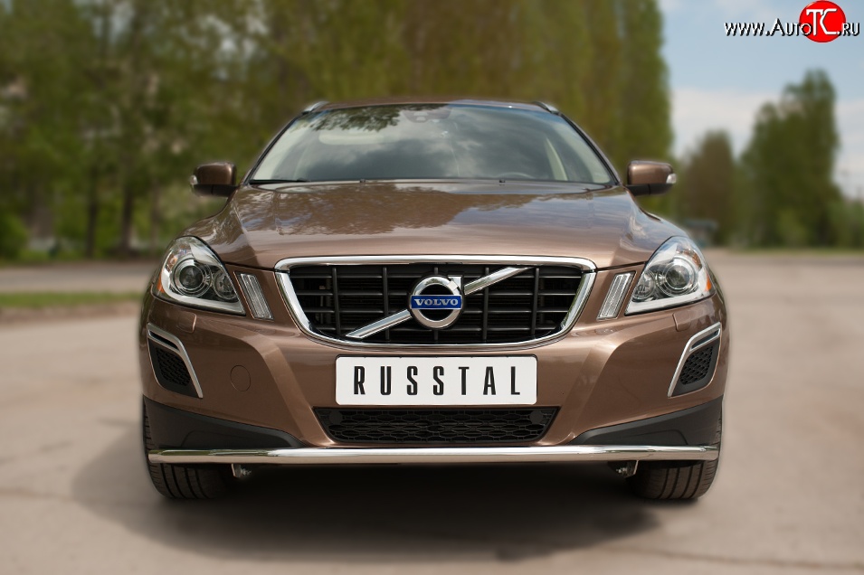15 249 р. Одинарная защита переднего бампера диаметром 42 мм SLITKOFF  Volvo XC60 (2008-2013)  дорестайлинг  с доставкой в г. Чебоксары