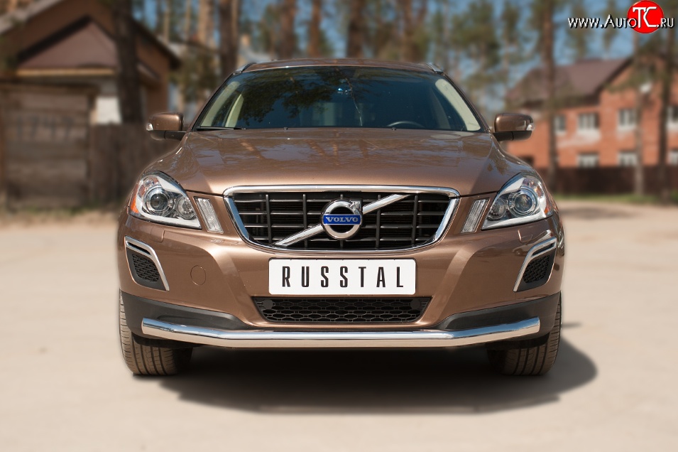16 499 р. Одинарная защита переднего бампера диаметром 63 мм SLITKOFF  Volvo XC60 (2008-2013)  дорестайлинг  с доставкой в г. Чебоксары